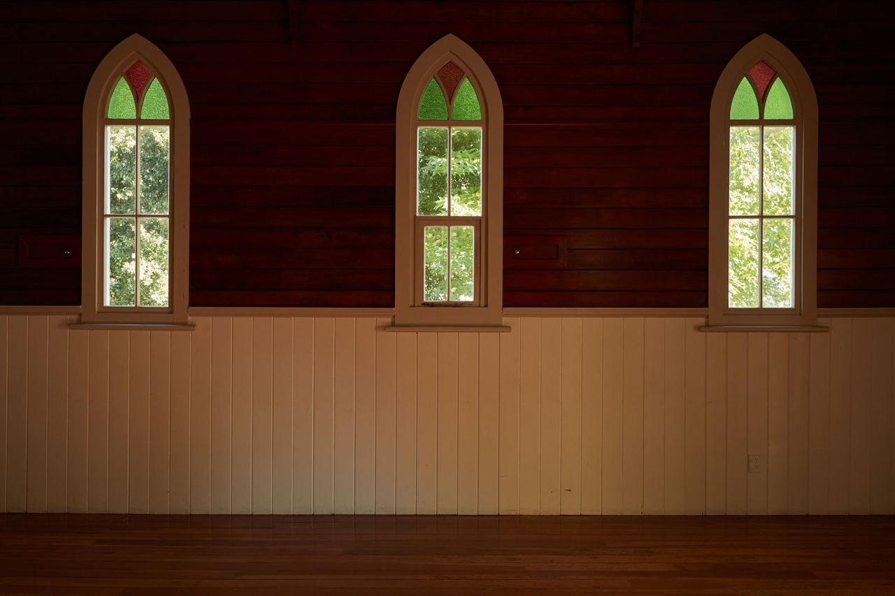  Windows along the wall of Old St Michael's Church